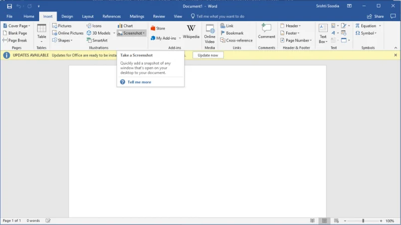 Bagaimana Cara Menggunakan Alat Screenshot MS Office Inbuilt?
