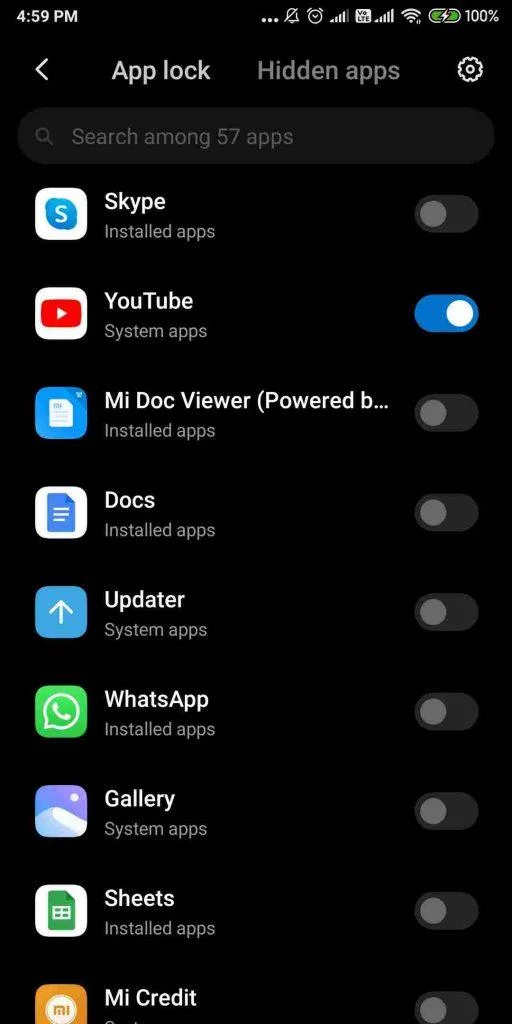 Verrouillage d'application sur Android