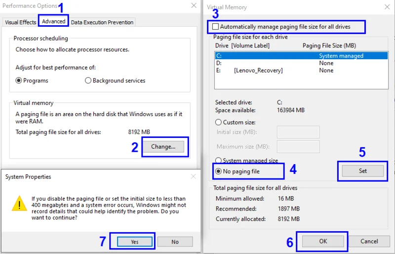 Cómo eliminar Pagefile.sys en Windows 10