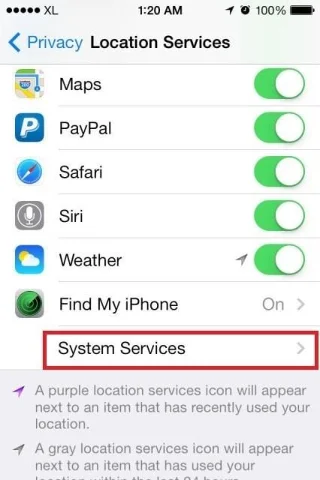 Comment trouver et effacer l'historique des positions sur iPhone