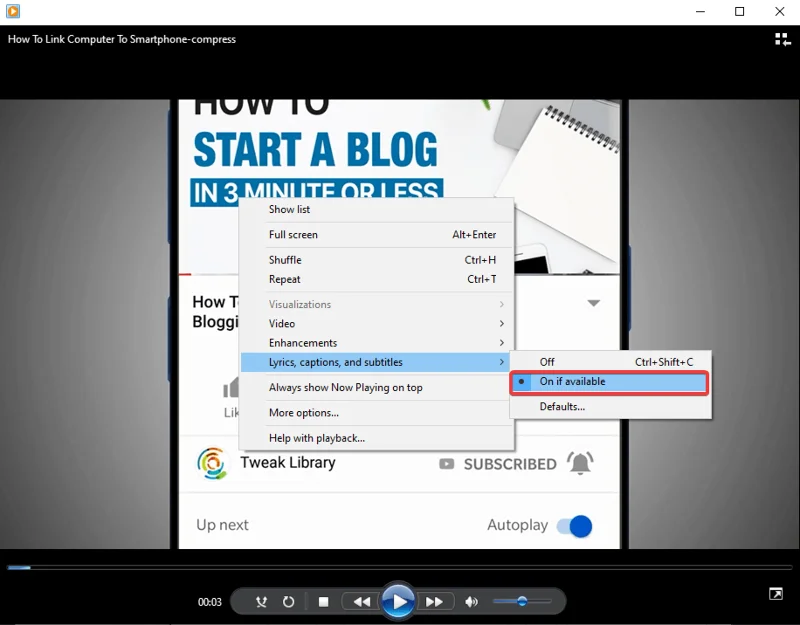 Windows Media Player'da Altyazı Nasıl Eklenir