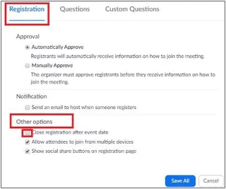 Cara Mengaktifkan Pendaftaran Peserta untuk Zoom