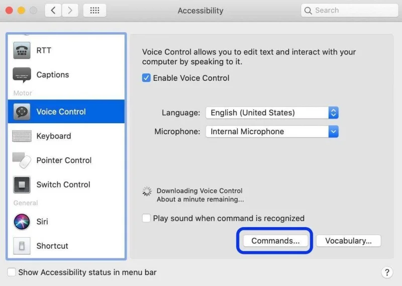 Cómo usar el control por voz en macOS Catalina