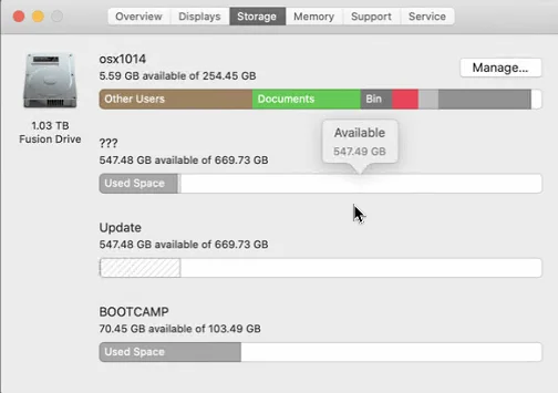 Как быстро удалить Purgeable Space macOS