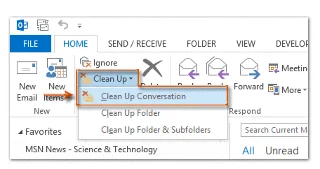 MS Outlook: herramienta de limpieza de conversaciones para mantener organizados sus correos electrónicos