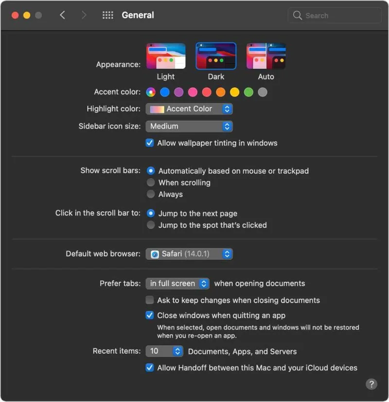 Как сделать ваш Mac темным режимом на Big Sur и более старых версиях macOS