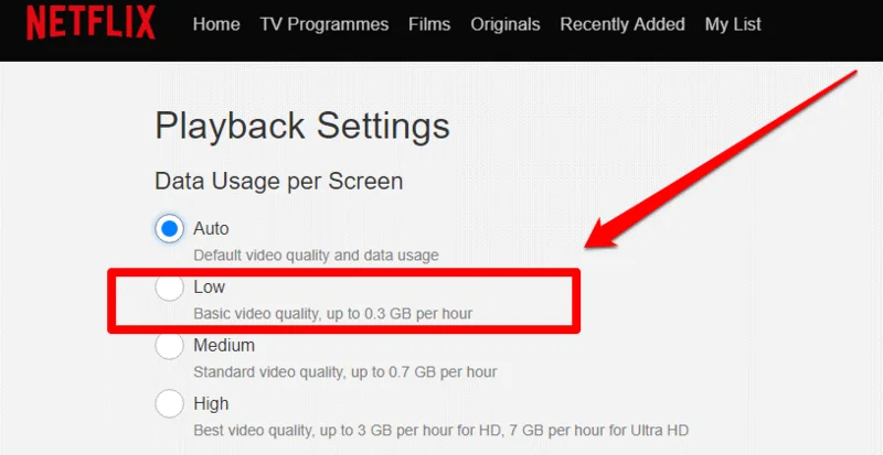 Comment limiter l'utilisation des données sur Netflix