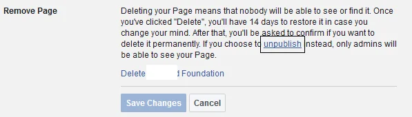 ฉันจะลบเพจ Facebook ของฉันได้อย่างไร