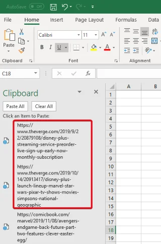 URL's kopiëren in Excel