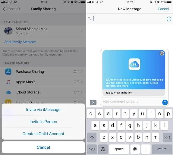 Pasos para usar Compartir en familia con la función Buscar mi iPhone