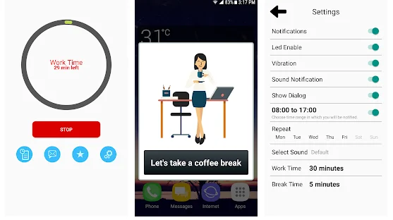 5 aplicaciones gratuitas de Android que te recuerdan que debes tomarte un descanso de la pantalla del móvil