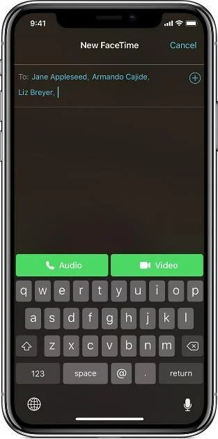 iOS 12.1を実行しているiPhoneでGroupFaceTimeを使用するにはどうすればよいですか？