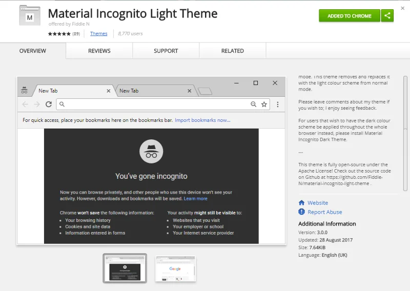 Cómo cambiar el tema de color de incógnito en Chrome