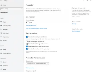 Как отключить экранный диктор в Windows 10