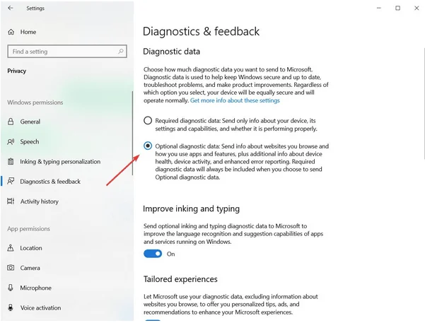 Modifier les données de diagnostic