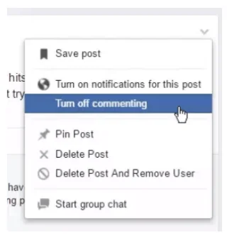 Cara Mematikan Komentar Di Posting Facebook