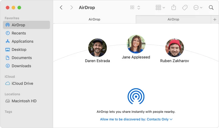 การรับไฟล์ทาง AirDrop