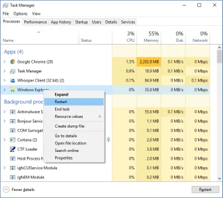 Способы исправить проблемы с панелью задач Windows 10