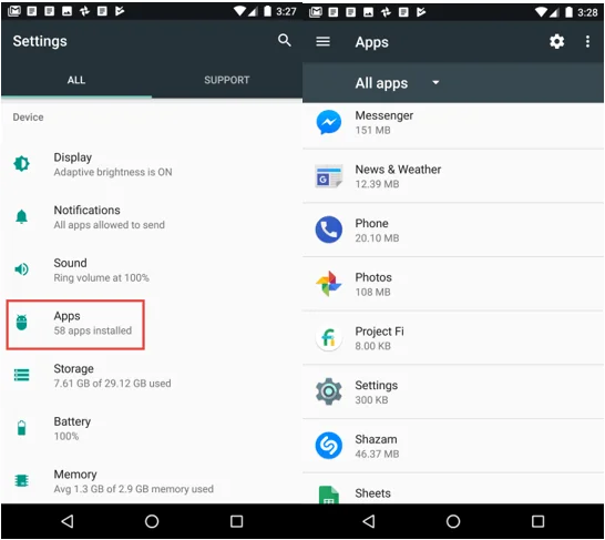 Diferentes formas de desinstalar aplicaciones de Android