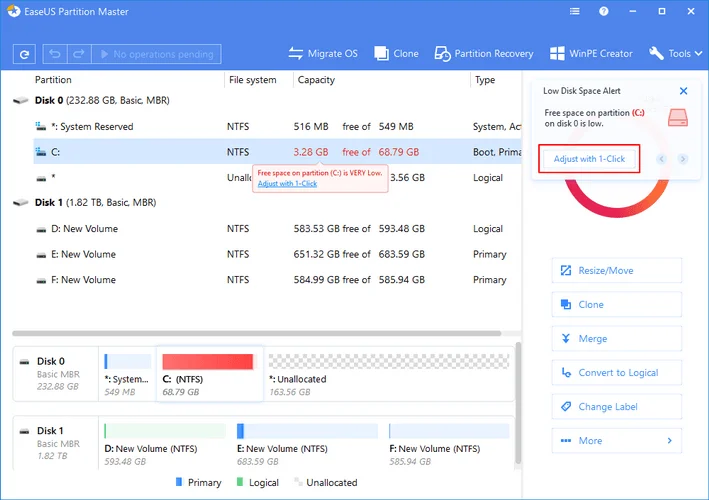 Как расширить диск C в Windows 10 без форматирования?