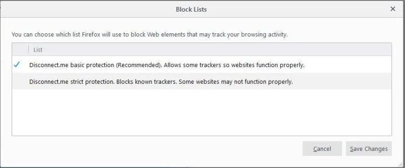 Firefoxでトラッカーをブロックする手順