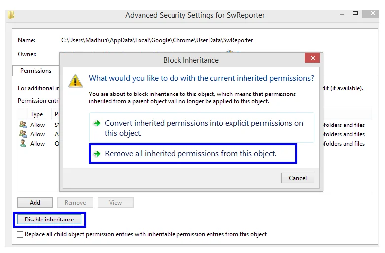 ¿Cómo deshabilitar la herramienta Reporter de software de Google Chrome?