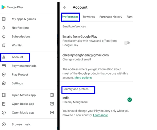 Cómo cambiar el país en Google Play Store