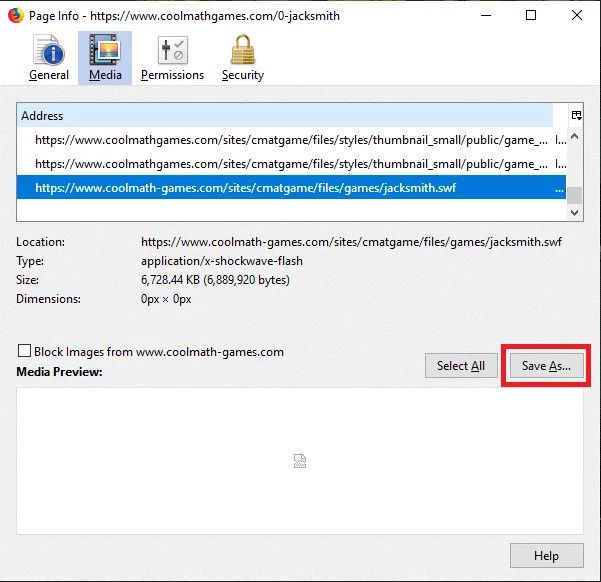 Étapes pour télécharger des fichiers Flash intégrés via un navigateur