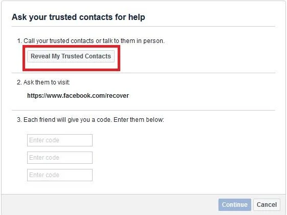 เข้าถึงบัญชี Facebook อีกครั้งด้วยผู้ติดต่อที่เชื่อถือได้