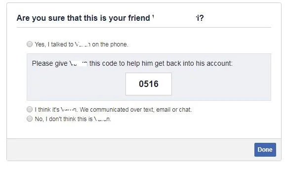 เข้าถึงบัญชี Facebook อีกครั้งด้วยผู้ติดต่อที่เชื่อถือได้