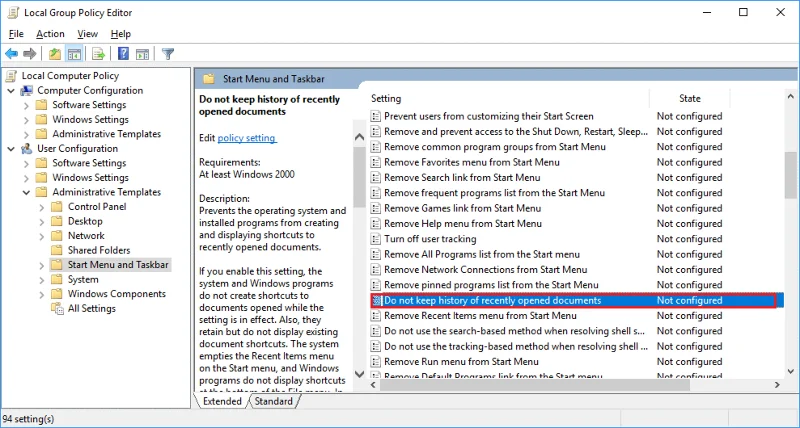 Cómo desactivar archivos recientes y carpetas frecuentes en Windows 10