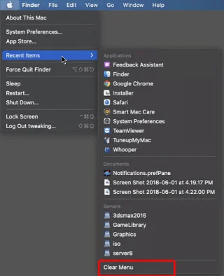 Macから最近のファイルとフォルダをクリアする方法