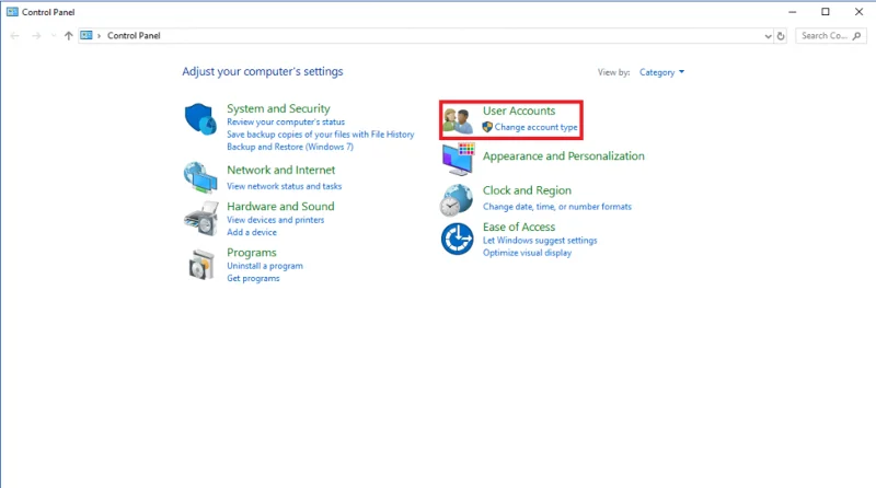Cómo cambiar el tipo de cuenta de usuario en Windows 10