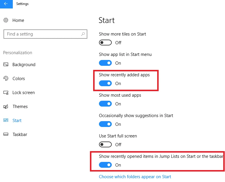 Cómo desactivar archivos recientes y carpetas frecuentes en Windows 10