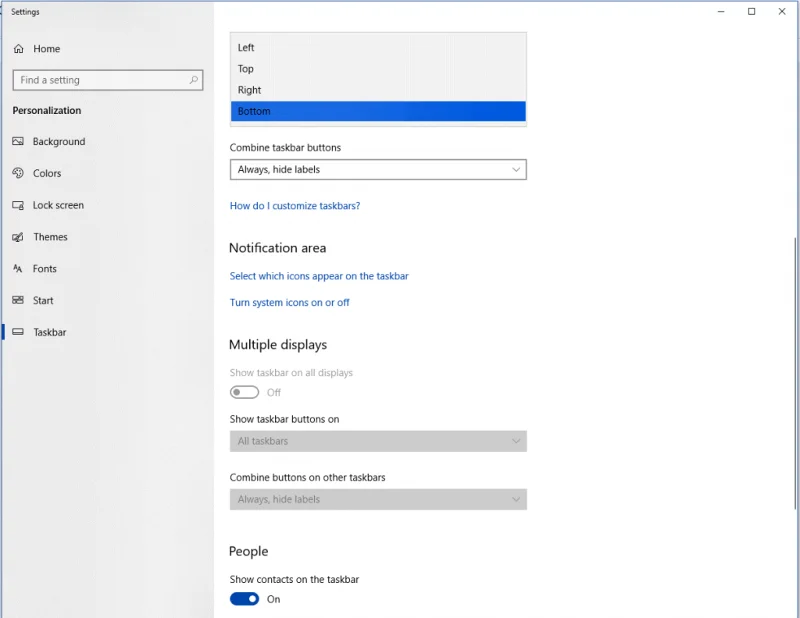 Cómo personalizar la barra de tareas de Windows 10