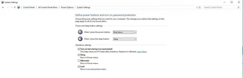 Cómo desactivar el inicio rápido en Windows 10