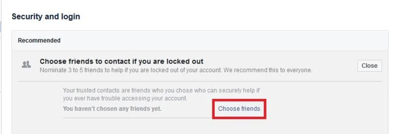 เข้าถึงบัญชี Facebook อีกครั้งด้วยผู้ติดต่อที่เชื่อถือได้