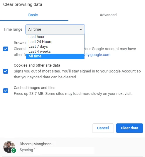 ChromeでキャッシュとCookieをクリアする方法に関する迅速で簡単な手順は？