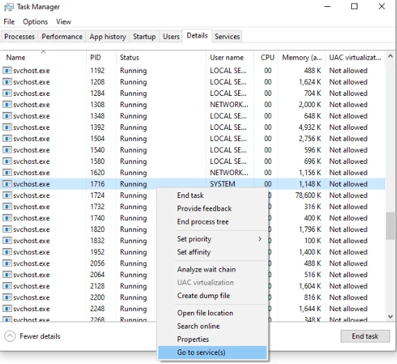 Исправление - Высокая загрузка ЦП Svchost.Exe в Windows 10