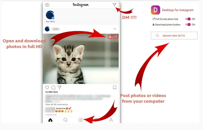 Escritorio para Instagram alternativa de Gramblr