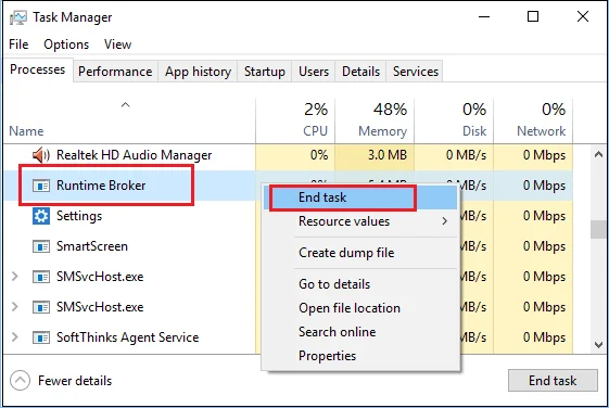 Windows 10'da Runtime Broker Yüksek CPU Kullanımı Nasıl Onarılır