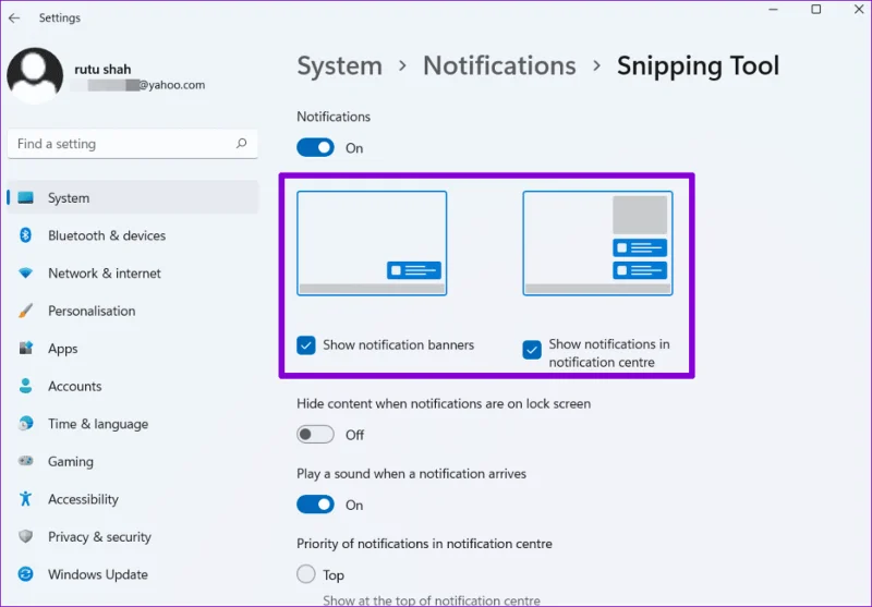 Cách quản lý thông báo trên Windows 11