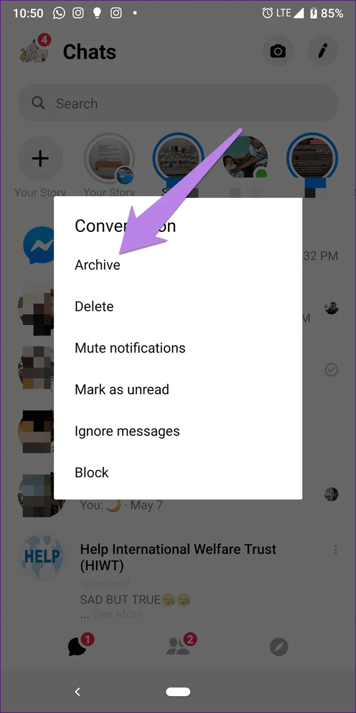 Facebook Messenger Delete và Archive: Cái nào nên sử dụng
