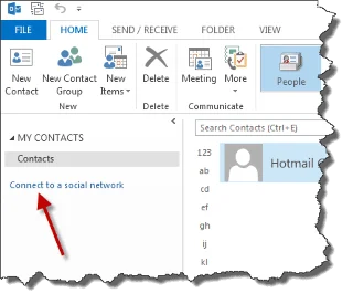 Kết nối Outlook 2013 với Facebook để theo dõi cập nhật của bạn bè