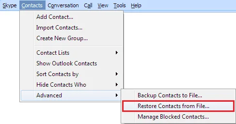 Cách sao lưu và khôi phục danh bạ Skype