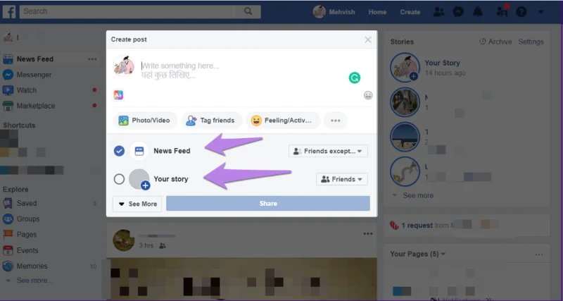 Câu chuyện của bạn là gì trên Facebook và Messenger
