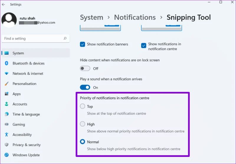 Cách quản lý thông báo trên Windows 11