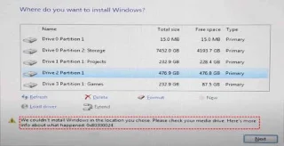 Cara Memperbaiki Error 0x80300024 Saat Menginstal Windows