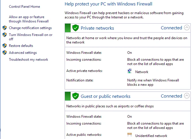 Ajuster les règles et paramètres du pare-feu Windows 10