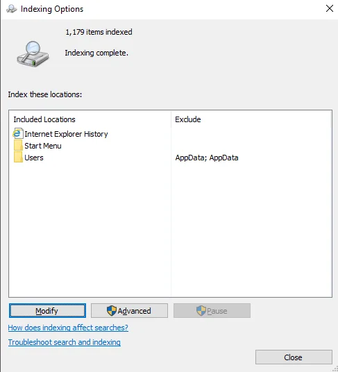 Cum să adăugați foldere de rețea la indexul de căutare Windows